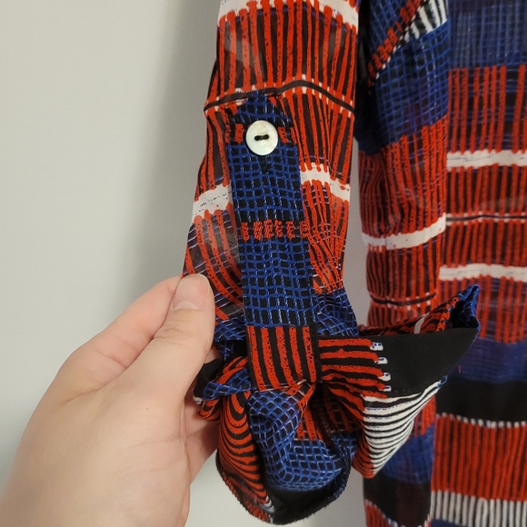 VINTAGE Jac Dale Sheer Striped Blouse - Picture 4 of 6